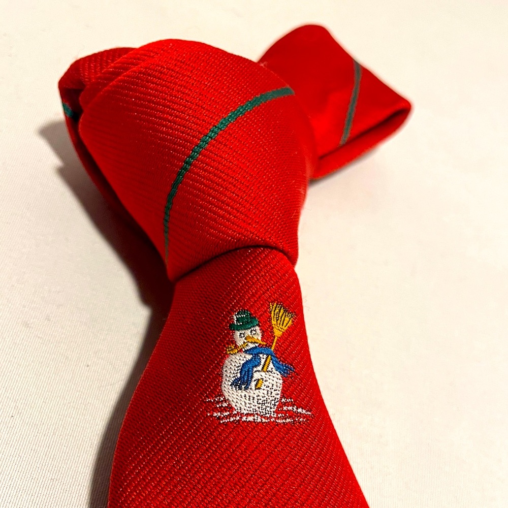 Vintage Necktie | Wembley | Red with Green Stripe | Allover Print AOP Santa